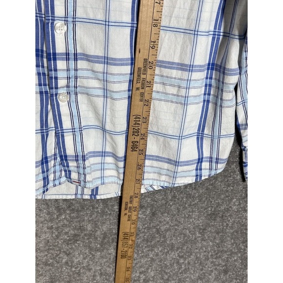 BKE Contour Fit‎ Button Up Shirt Mens Size Large Blue Plaid Long Sleeve Pocket - Picture 6 of 6